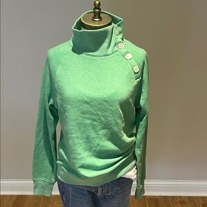 J. Crew Factory light green  button soft fleece Cowl Neck size XS